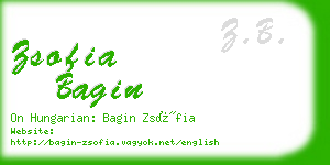 zsofia bagin business card